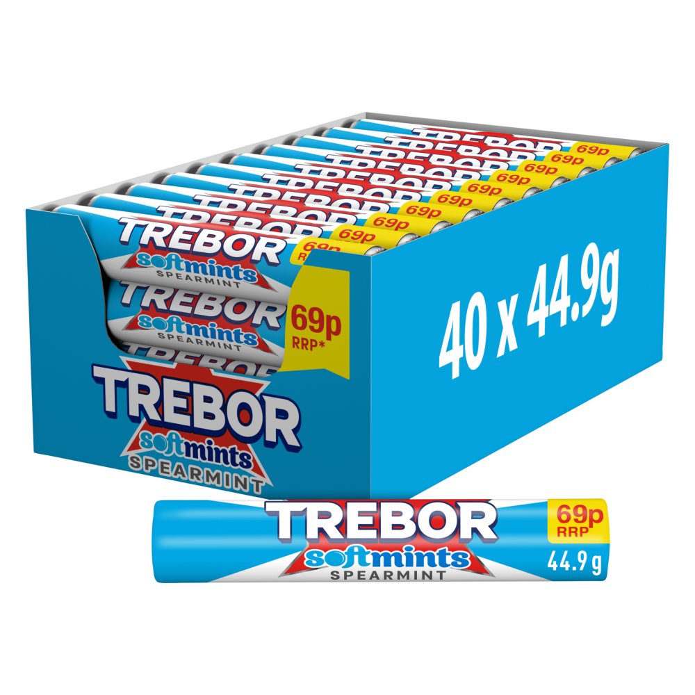 Trebor Softmints Spearmint Roll PMP 44.9g (Box of 40)