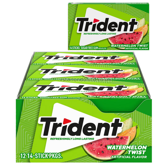 Trident Sugar-Free Gum – Assorted Twist Flavours (14ct, Box of 12)
