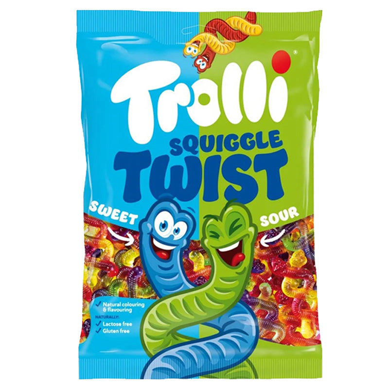 Trolli Squiggle Twist Fruit Flavoured Halloween Gums 100g – 12 & 24 Packs