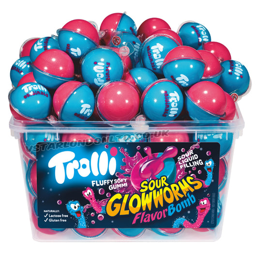 Trolli Flavorbomb Sour Glowworms 20g ( 30 & 60 Pieces )