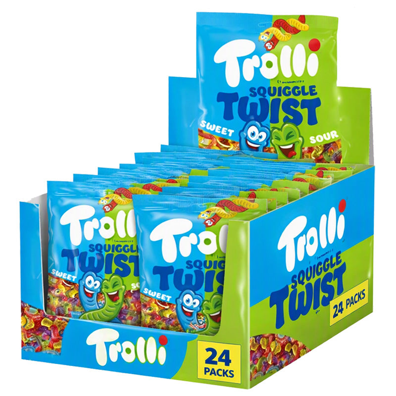 Trolli Squiggle Twist Fruit Flavoured Halloween Gums 100g – 12 & 24 Packs