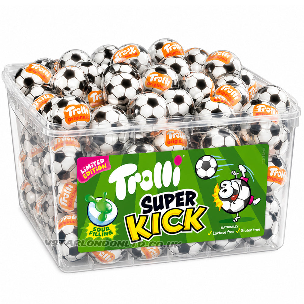 Trolli Super Kick Football 3D Candy Sour Liquid Centre (30 & 60 Pieces)