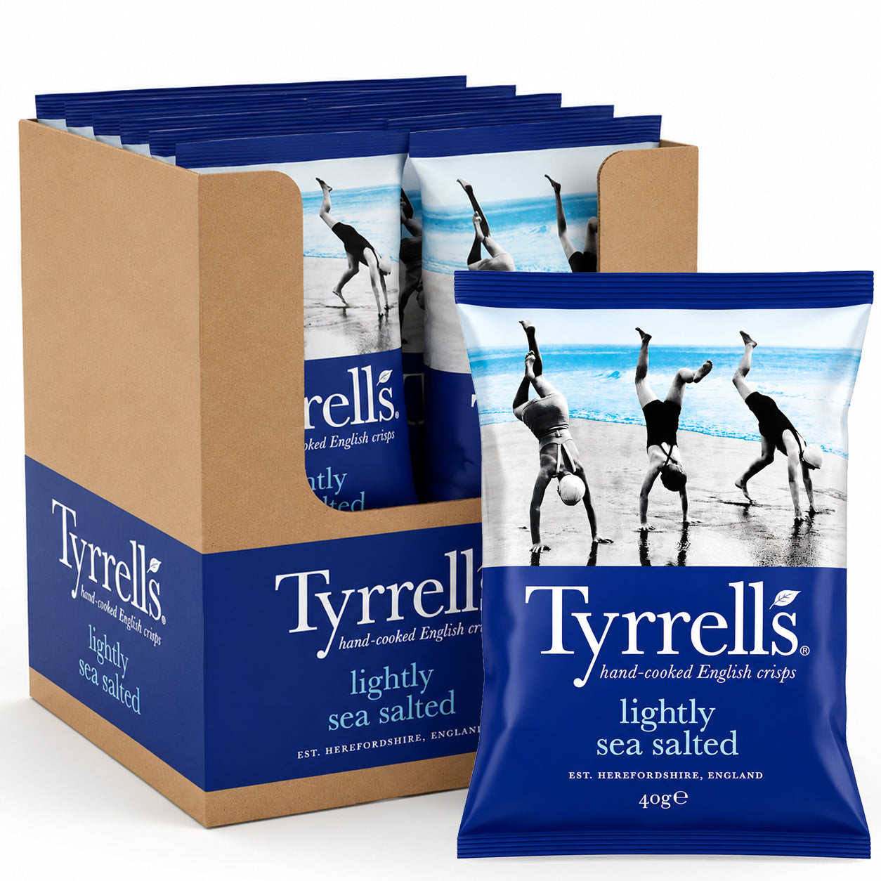 Tyrrells Lightly Sea Salted Crisps 40g (Case of 24)