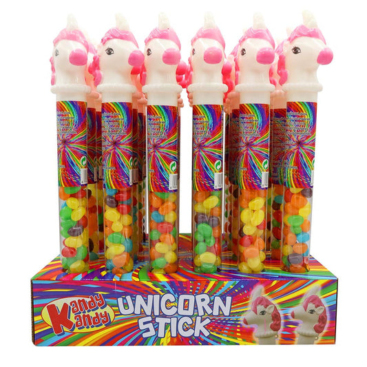 Kandy Kandy Unicorn Jelly Bean Tubes - 12-Pack (55g Each)