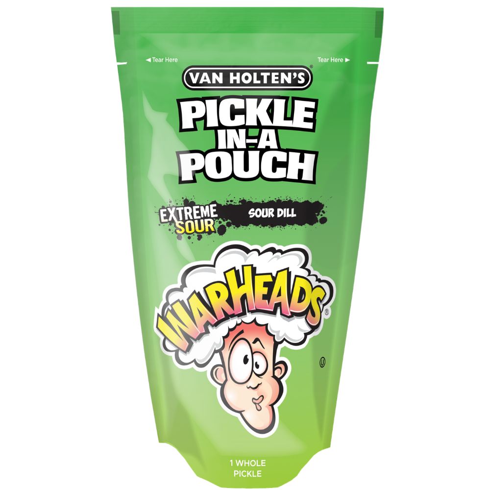 Van Holten's x Warheads Extreme Sour Pickle in a Pouch 306g (Pack of 12)