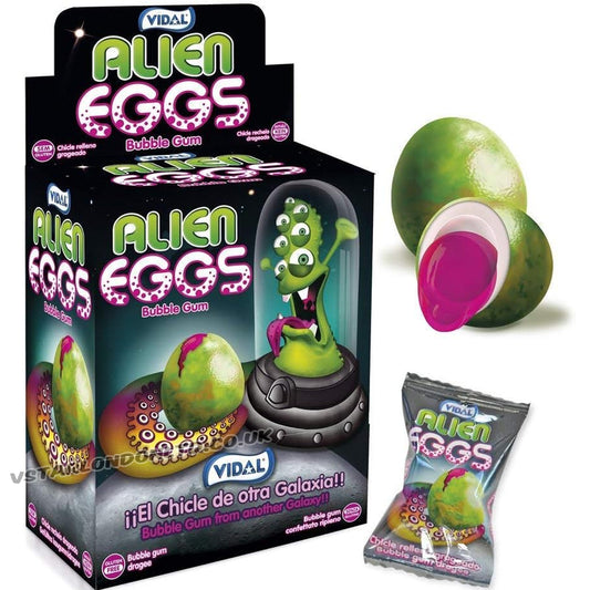 Vidal Alien Eggs Bubblegum with Liquid Centre – 1kg Box (200 Pieces)