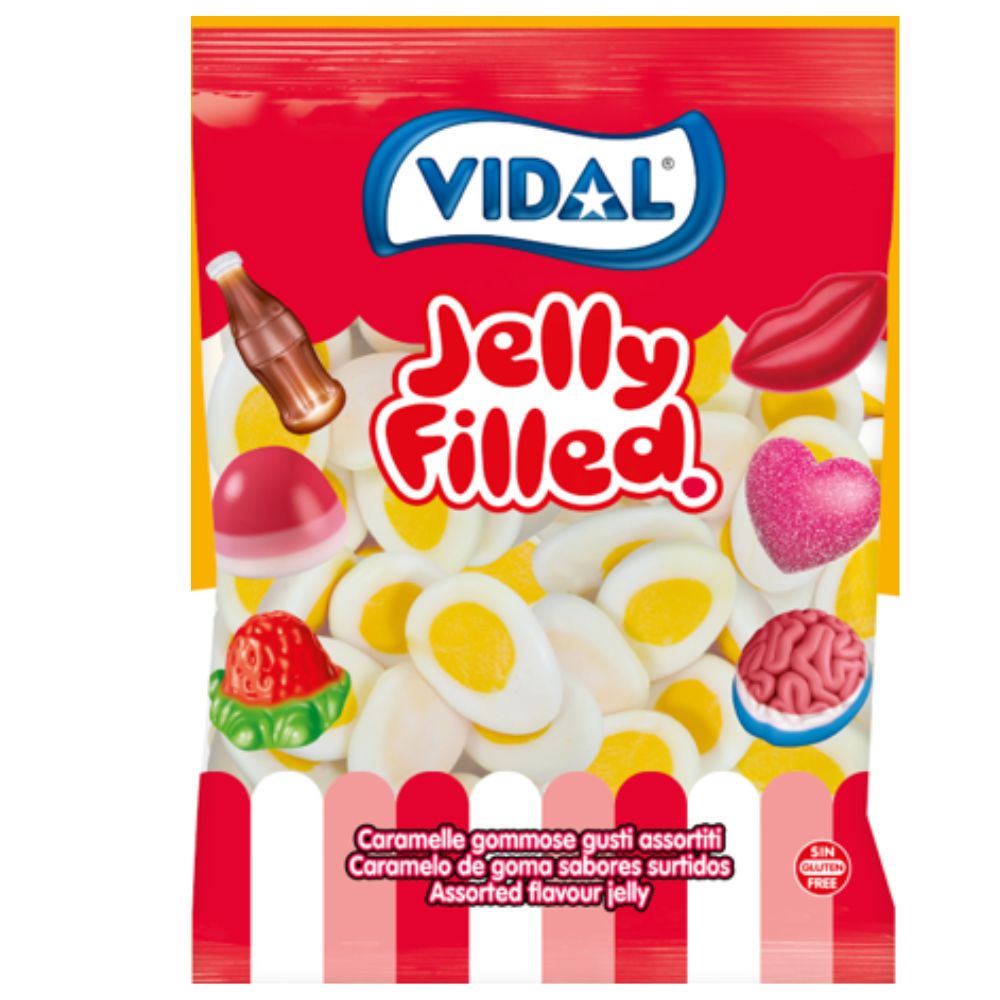 Vidal Jelly Filled Boiled Eggs Fruit Flavoured Sweets 1kg Bulk Bag