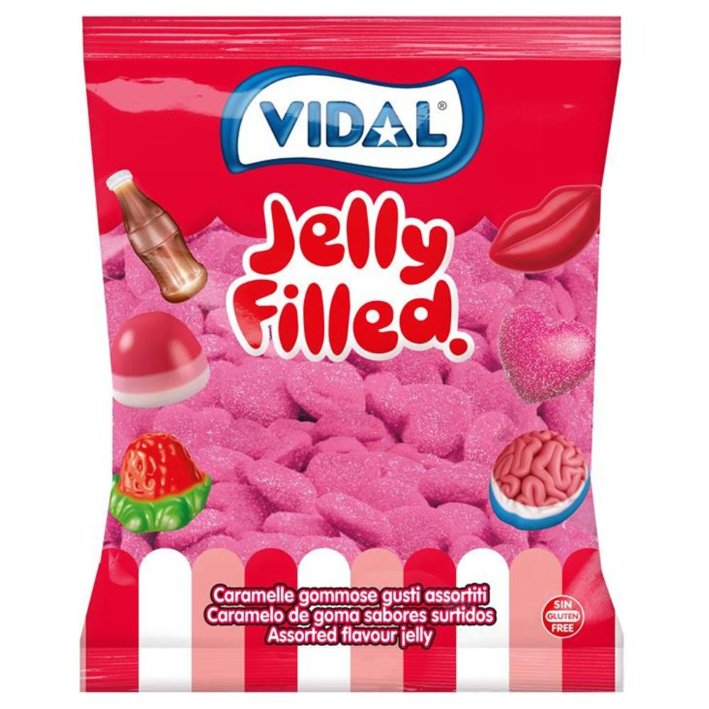 Vidal Jelly Filled Strawberry Hearts 1kg