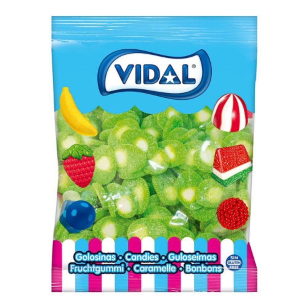 Vidal Sour Kiwi Slices 1.5kg Bag – Sour Sugar Jelly Pick n Mix Sweets
