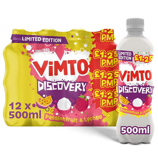 Vimto Discovery Passionfruit & Lychee 12 x 500ml