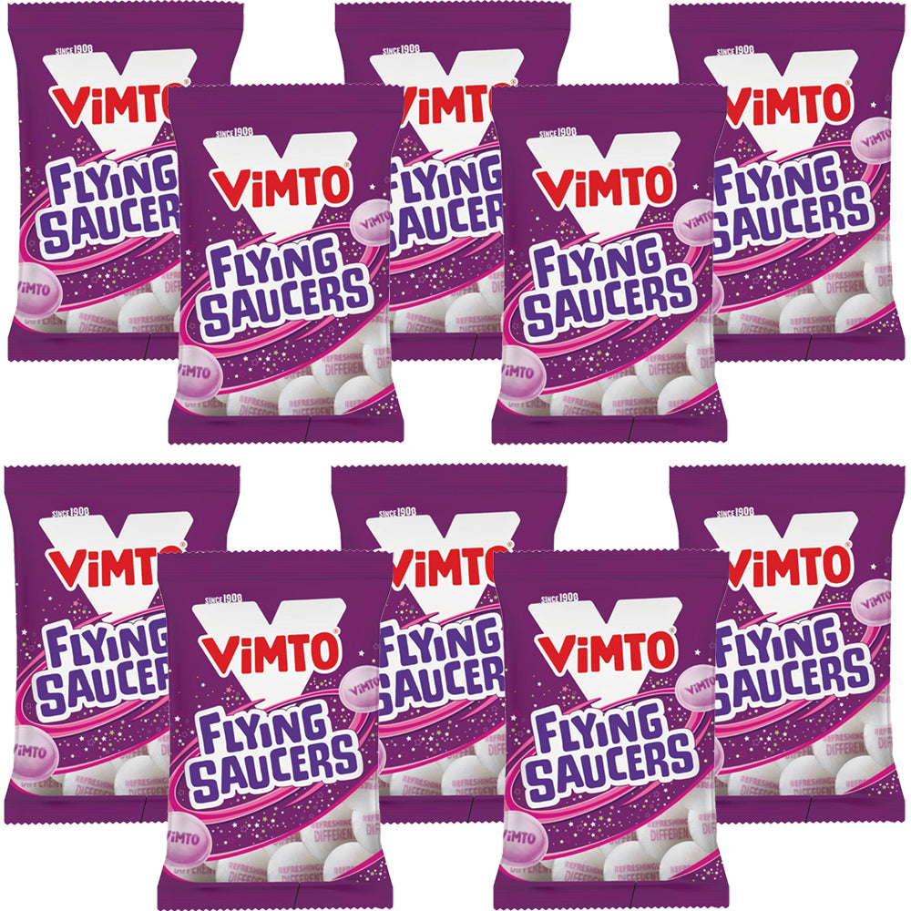 Vimto Flying Saucers Sherbet Sweets 33g Bag (Pack of 10)