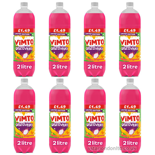 Vimto Discovery Mango & Dragonfruit – 2L x 8 Pack