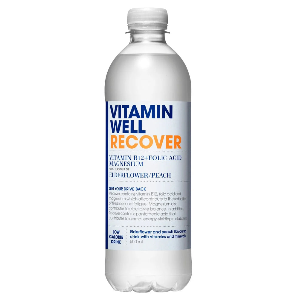 Vitamin Well Recover Elderflower & Peach 500ml (12 Bottles)