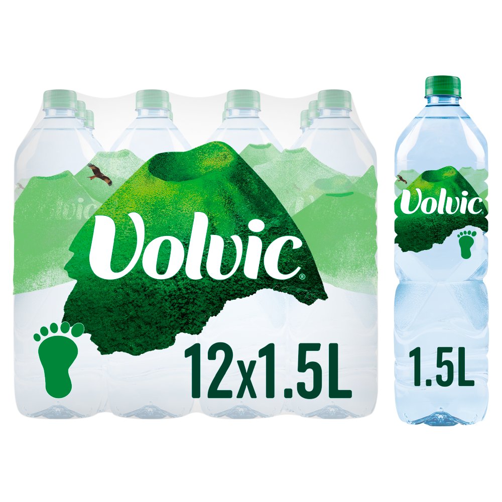 Volvic Natural Mineral Water 1.5L Bottles (Pack of 12)