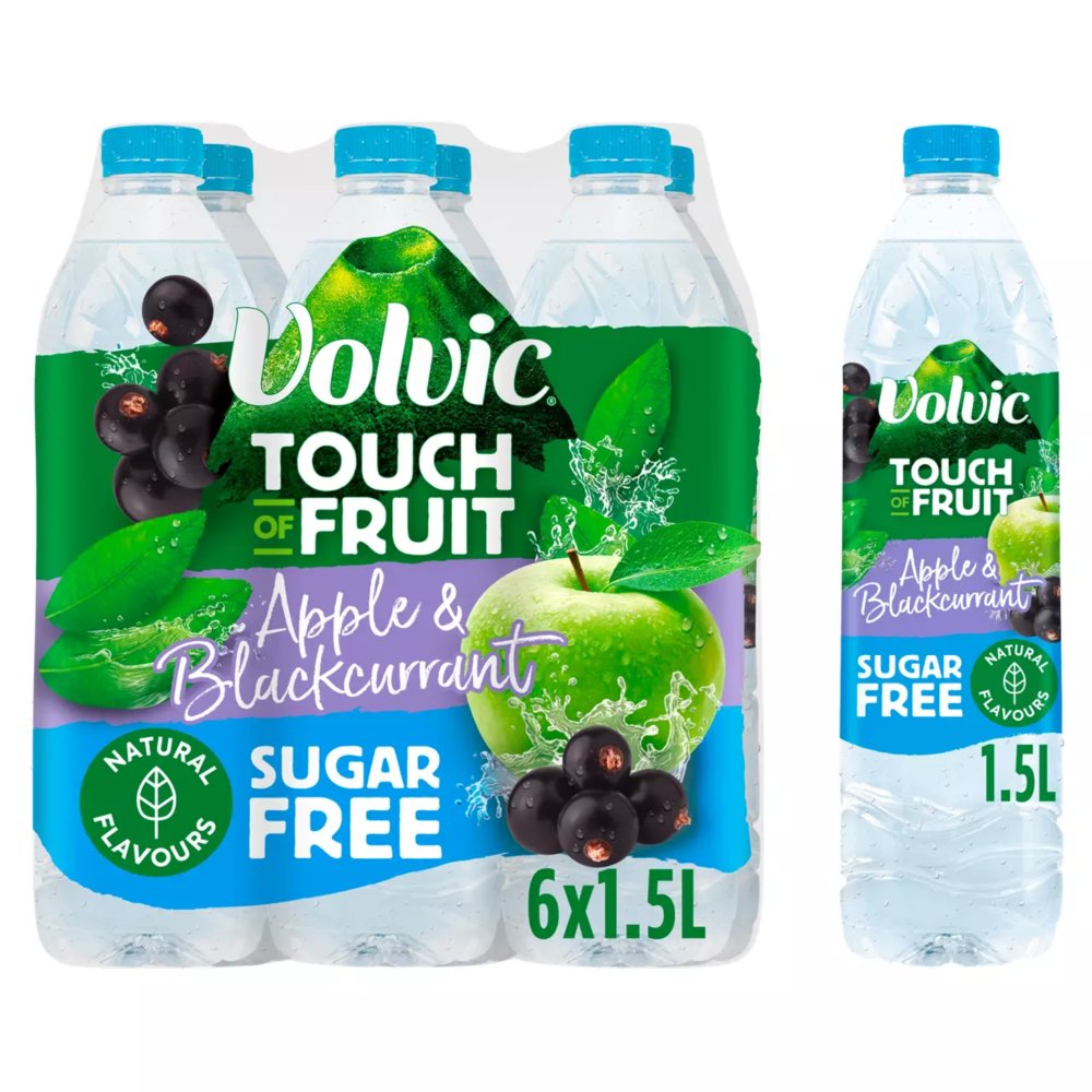 Volvic Touch of Apple & Blackcurrant Flavoured Water 1.5L (Case of 6)