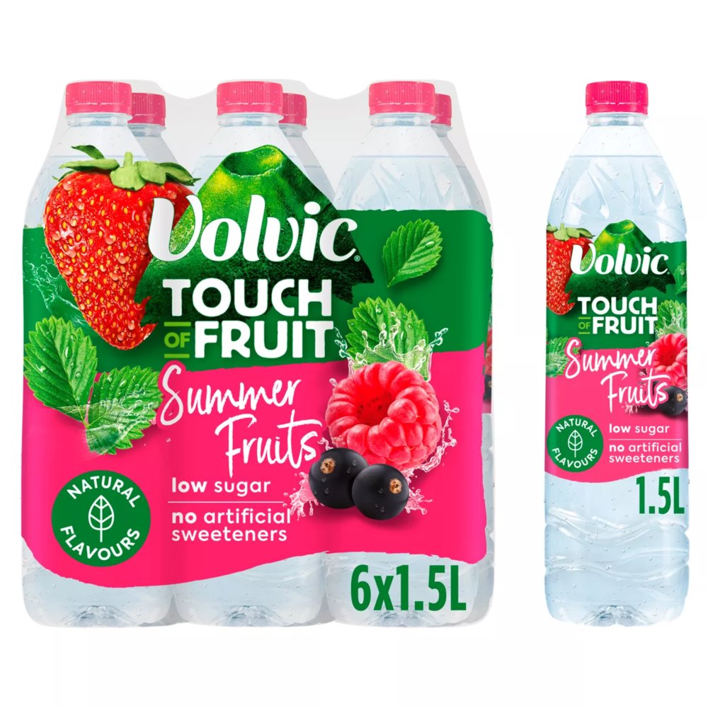 Volvic Touch of Fruit Summer Fruits Flavoured Water 1.5L (Case of 6)