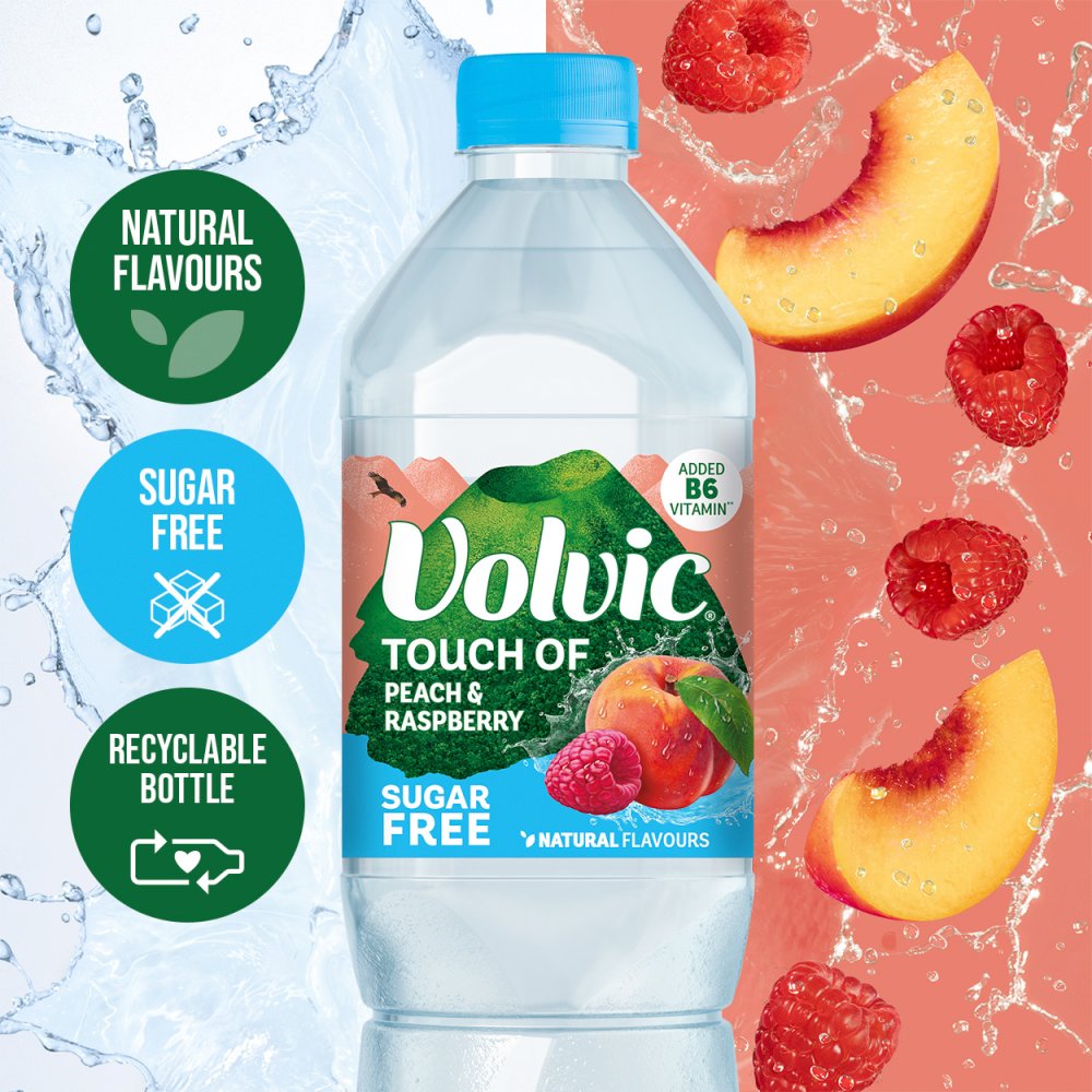 Volvic Touch of Peach & Raspberry Flavoured Water 1.5L (Case of 6)