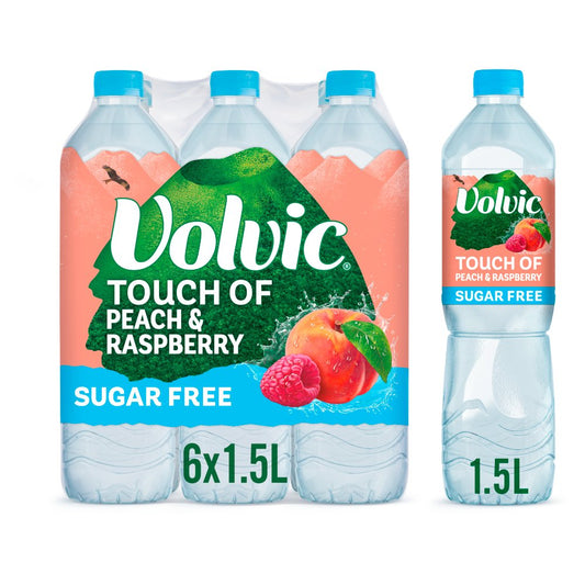 Volvic Touch of Peach & Raspberry Flavoured Water 1.5L (Case of 6)