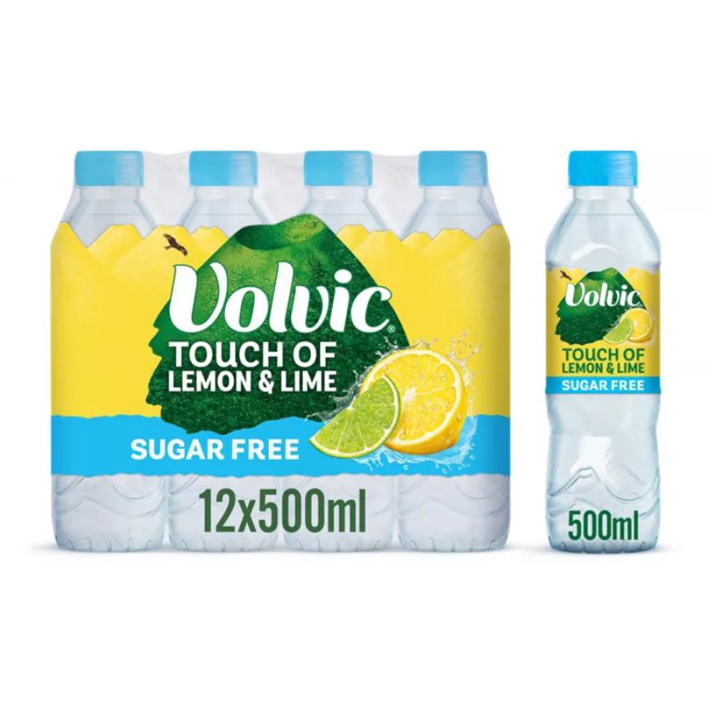 Volvic Touch of Fruit Sugar Free Lemon & Lime Natural Flavoured Water 12 x 500ml