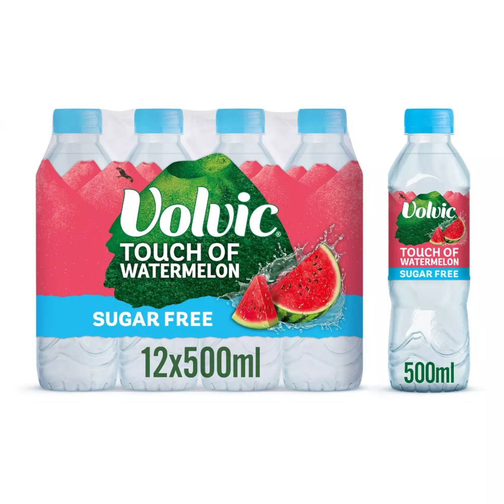 Volvic Touch of Fruit Sugar Free Watermelon Natural Flavoured Water 12 x 500ml