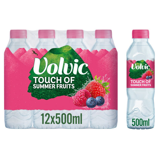 Volvic Touch of Fruit Low Sugar Summer Fruits Natural Flavoured Water 12 x 500ml