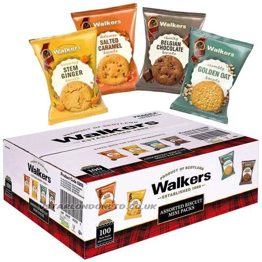 Walkers Assorted Biscuits Mini Packs 100 x 25g | Scottish Selection