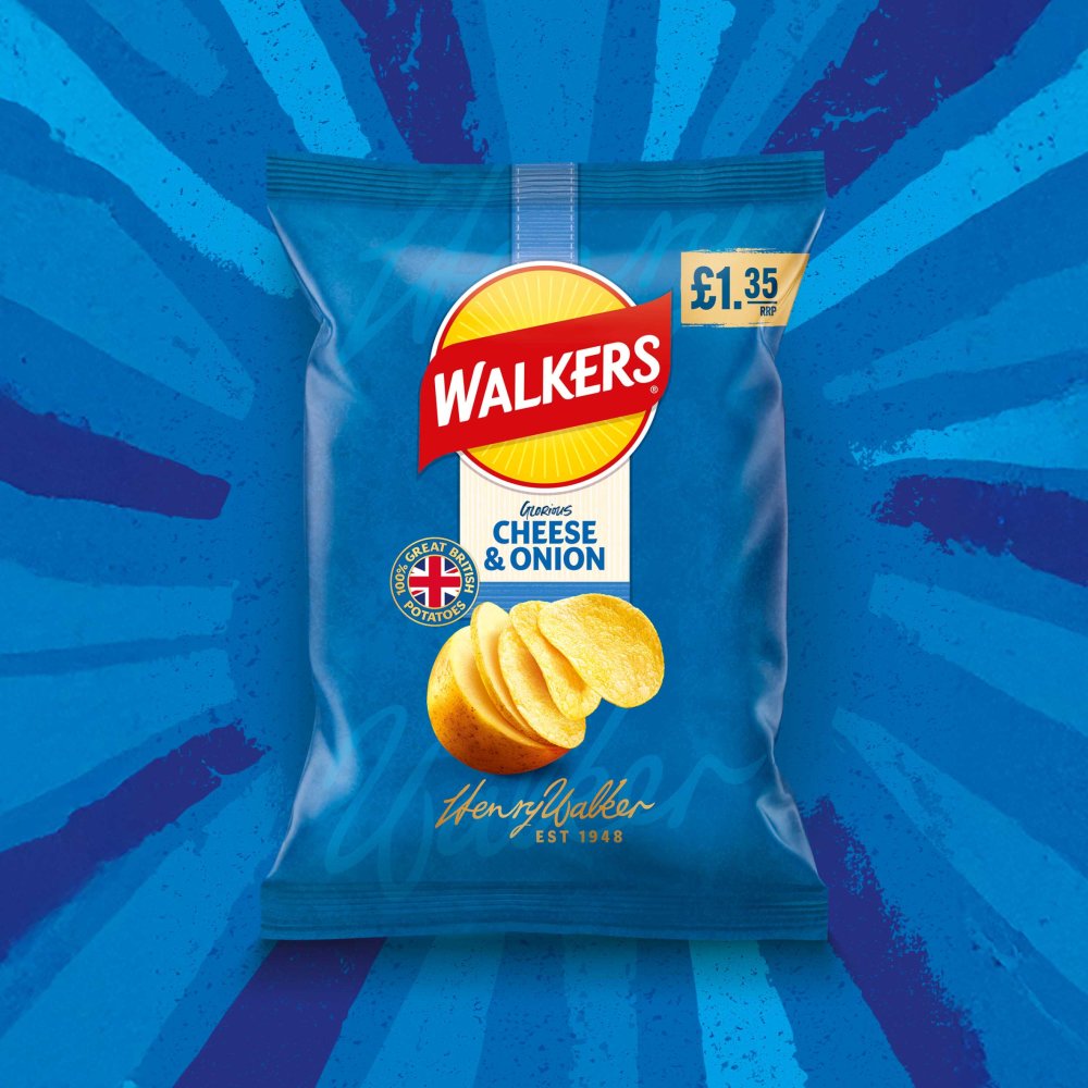 Walkers Cheese & Onion Sharing Crisps 70g PMP (Box of 18)