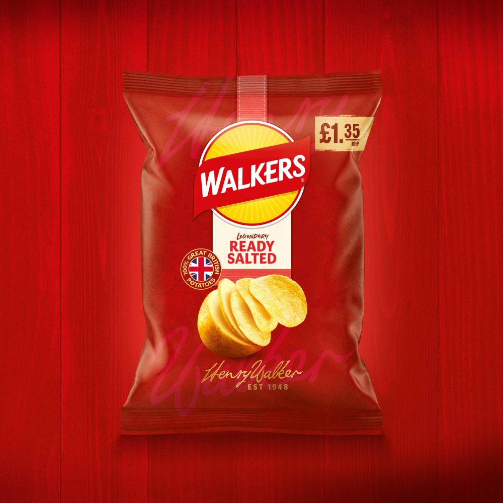 Walkers Ready Salted Sharing Crisps 70g PMP (Box of 18)