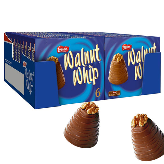 Walnut Whip Milk Chocolate 30g Multipack of 6 Chocolates -10 Boxes