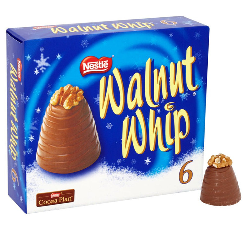 Walnut Whip Milk Chocolate 30g Multipack of 6 Chocolates -10 Boxes