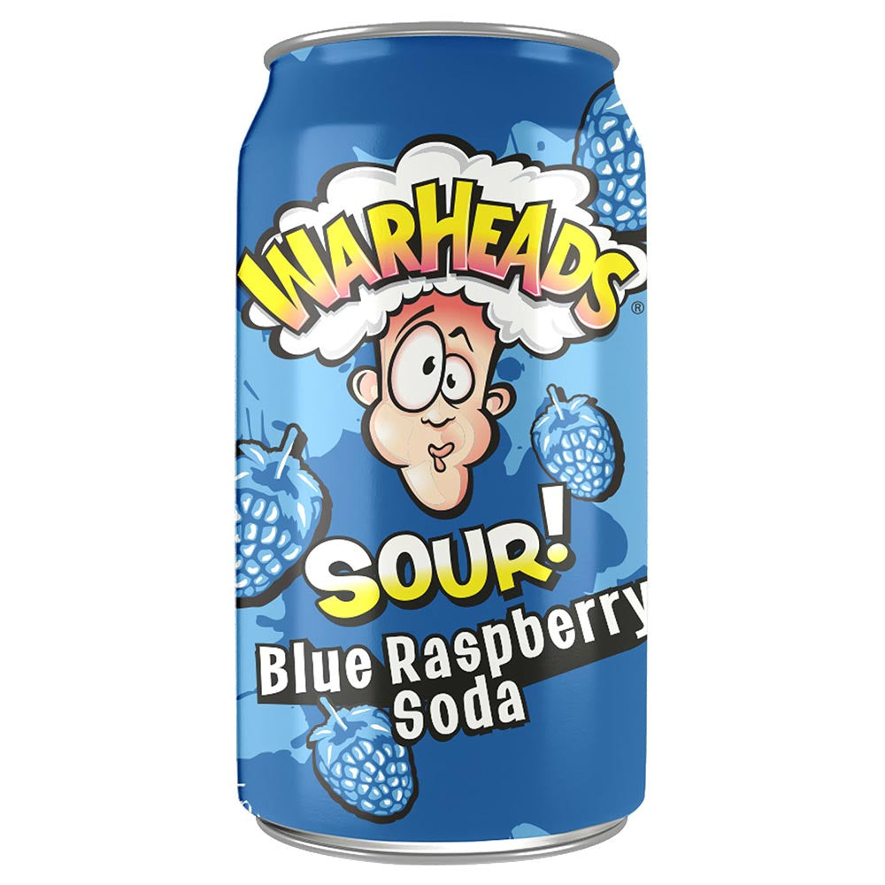 Warheads Sour Blue Raspberry Soda 12 x 355ml Cans