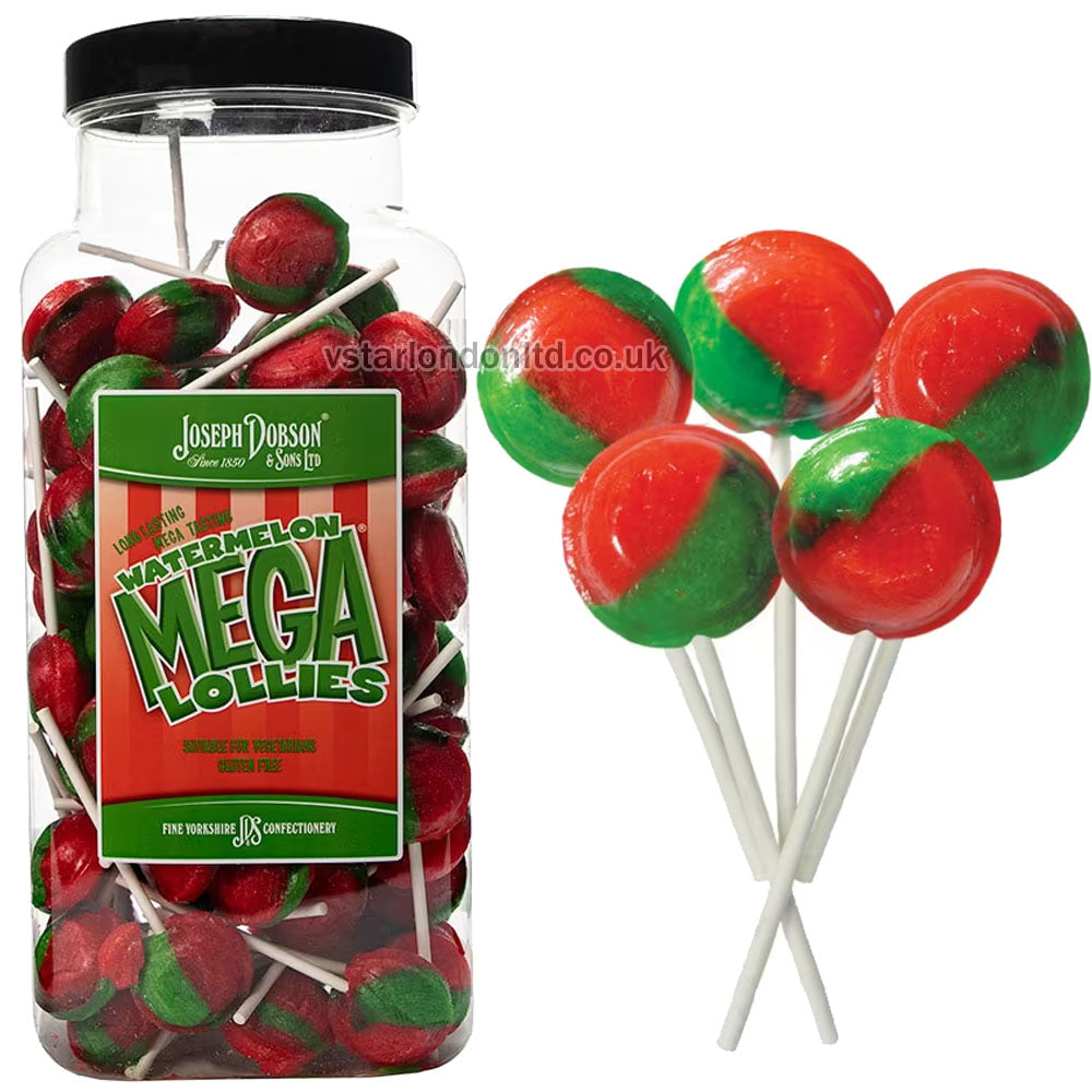 Joseph Dobson & Sons Mega Lollies Jar – Assorted Flavours & Sizes