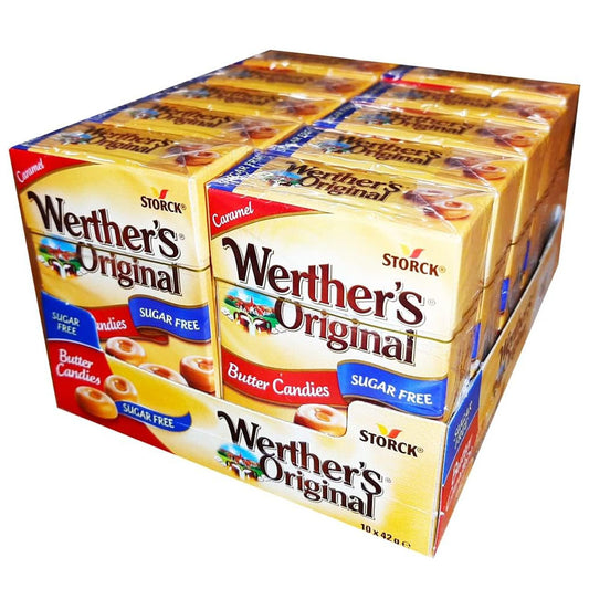 Werther's Original Sugar Free Caramel Butter Candies Box (10 x 42g)