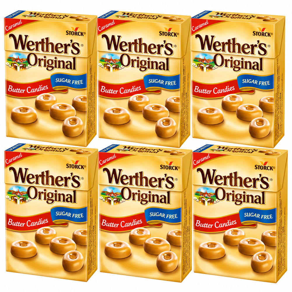 Werther's Original Sugar Free Caramel Butter Candies 42g (6 & 10 Boxes)