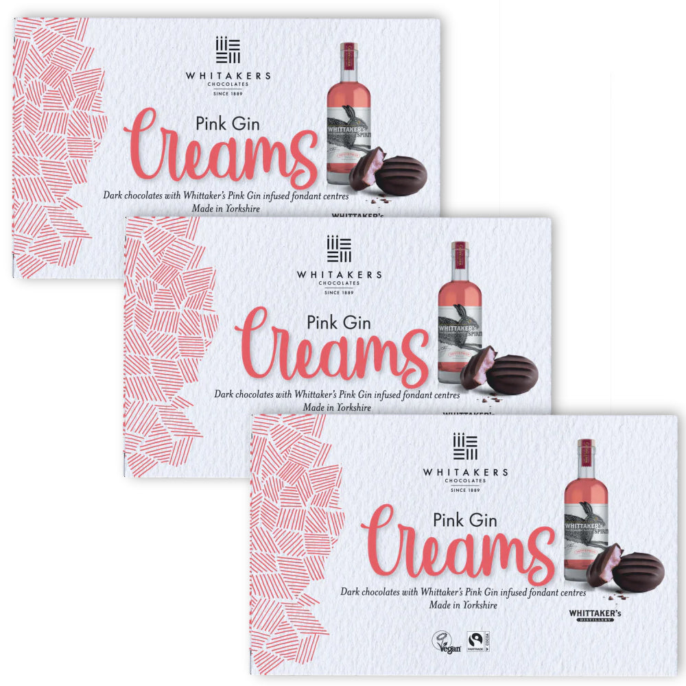 Whitakers Pink Gin Creams 3 x 150g
