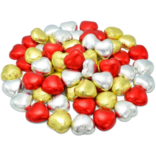 Whitakers Mixed Foil Wrapped Milk Chocolate Hearts (0.5kg - 2kg)