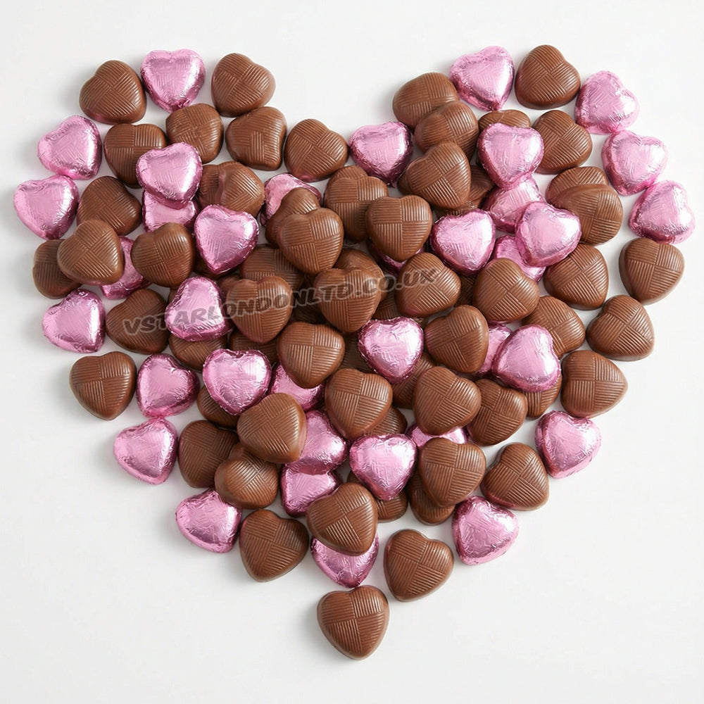 Whitakers Pink Foiled Milk Chocolate Hearts (1kg – 3kg)