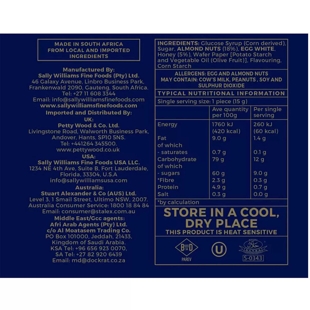 Sally Williams Soft Almond Nougat, 800g