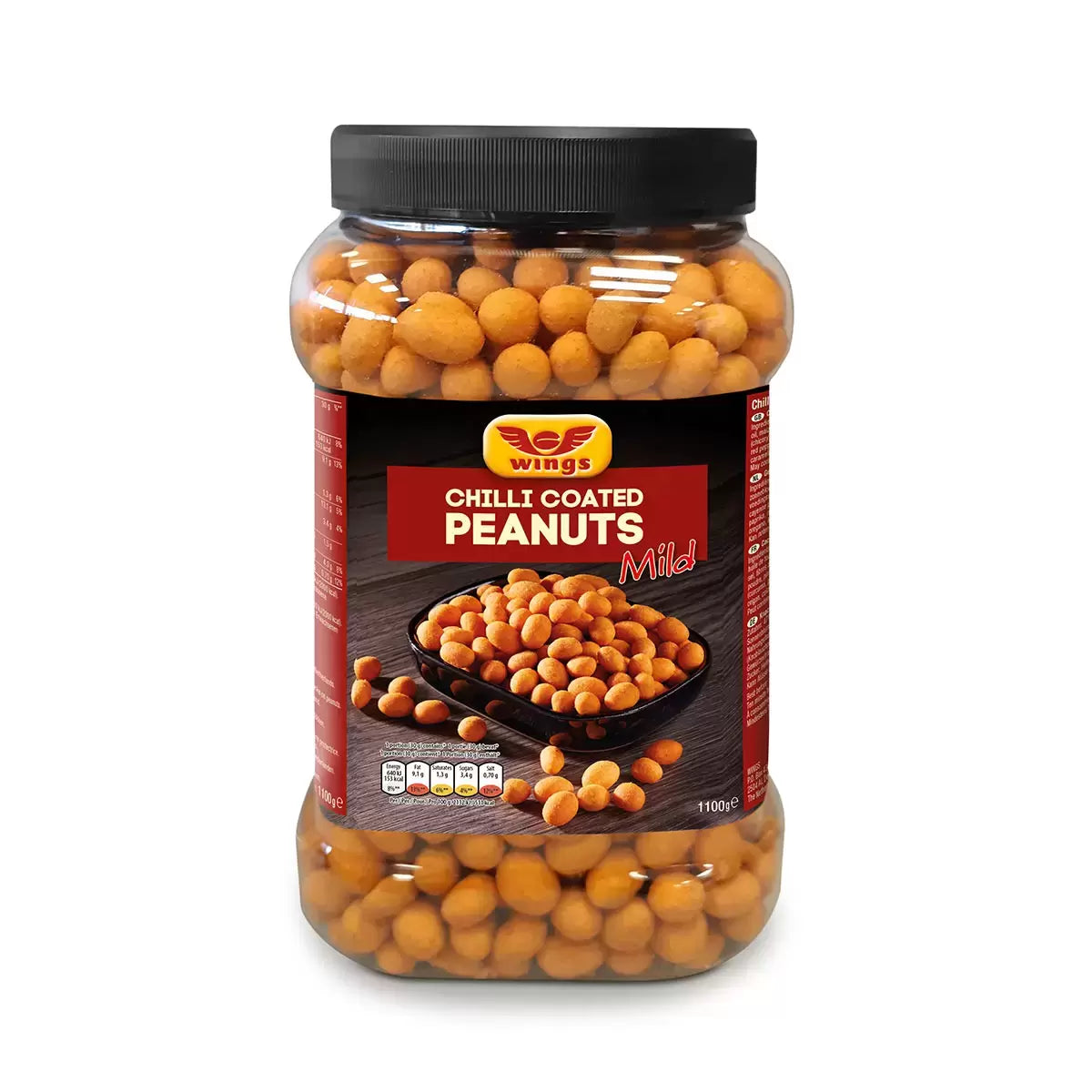 Wings Chilli Coated Peanuts 1.1kg PET Jar – Crunchy Snack Nuts