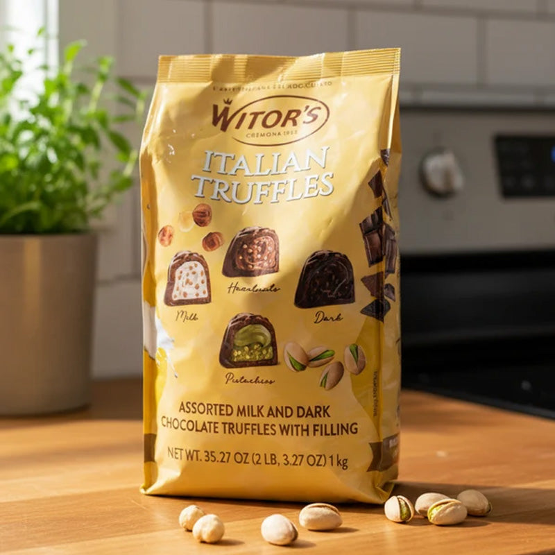 Witors Italian Assorted Chocolate Truffles 1kg Hazelnut Pistachio Milk and Dark Chocolate