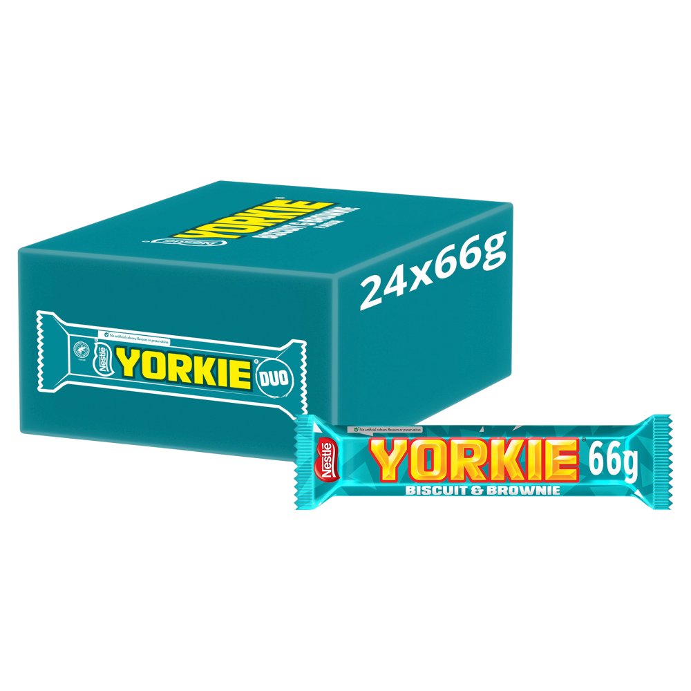 Yorkie Biscuit & Brownie Milk Chocolate Limited edition Bar 66g (Box of 24)