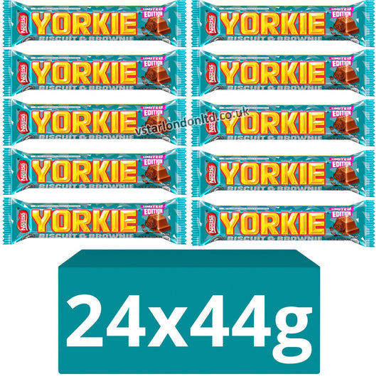 Yorkie Biscuit & Brownie Milk Chocolate Limited edition Bar 44g (Box of 24)