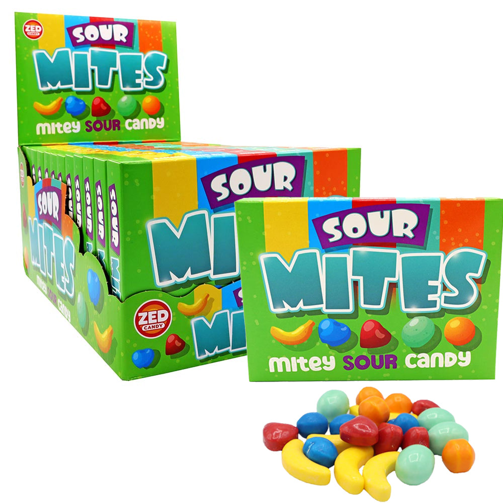 Mite Candy Zed Candy Sour Mites 12 x 120g Sour Fruit Candy Boxes | Bulk Sweet ...