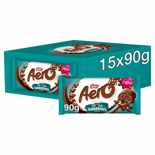 Aero Hazelnut Chocolate Sharing Bar 90g (Box Of 15)