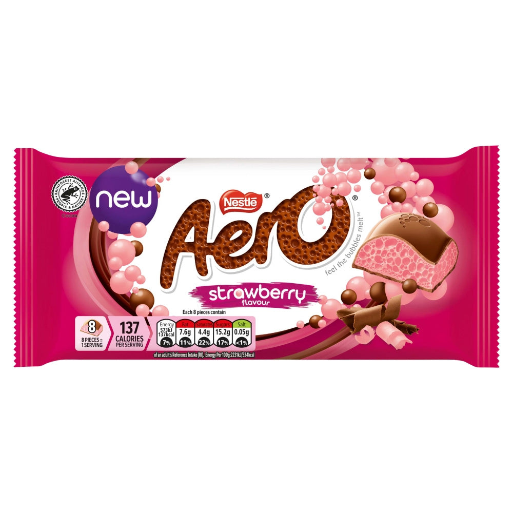 Aero Strawberry Chocolate Sharing Bar 90g