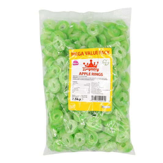 Kingsway Mega Value Apple Rings Bag 2.5kg | Vegan Sour Apple Rings