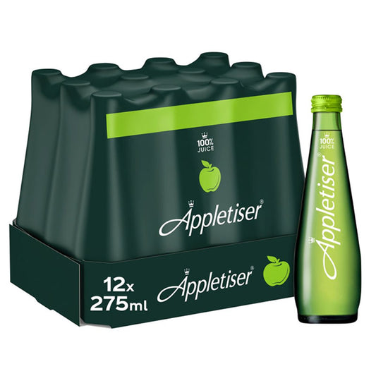 Appletiser Sparkling Apple Juice 275ml Premium Fizzy Apple Drink (Box of 12 Glass Bottles)