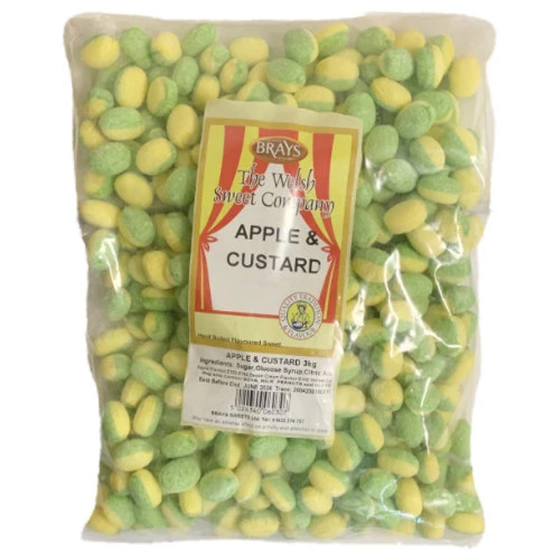 Brays Apple & Custard Unwrapped Sweets 2.75kg – Traditional Fruit Candy