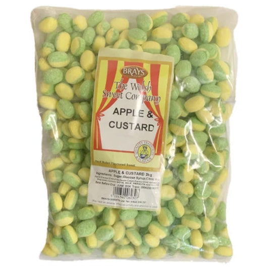 Brays Apple & Custard Unwrapped Sweets 2.75kg – Traditional Fruit Candy