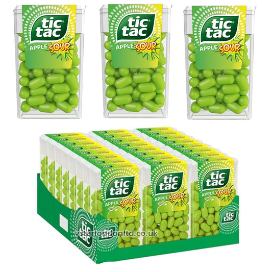 Tic Tac Apple Sour 18g – Box of 24 | Refreshing Fruity Mints